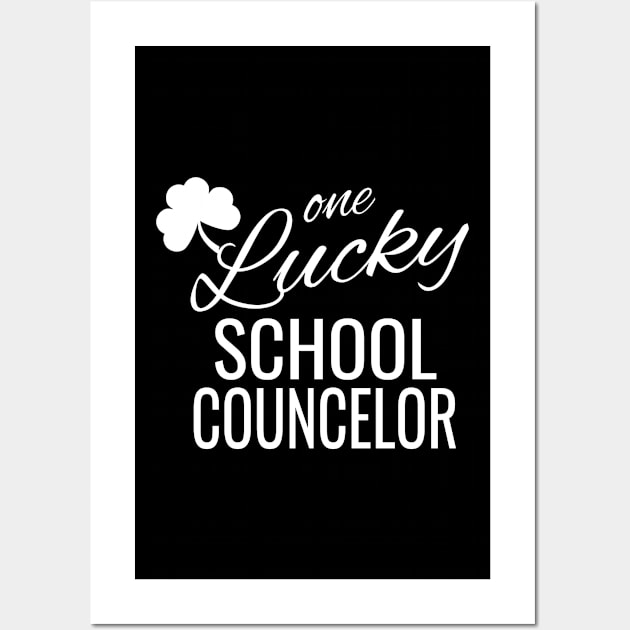 One Lucky School Counselor Matching St Patty's Day design Wall Art by KnMproducts